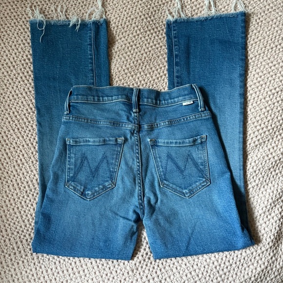 Mother The Insider Ankle Fray Jeans Eager Beaver 25 High Rise Crop - Picture 3 of 11